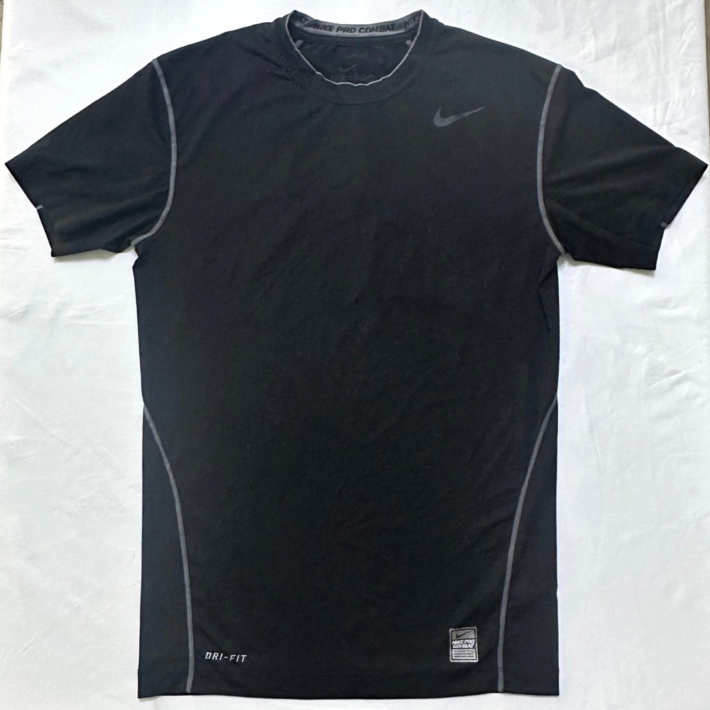 Nike Pro Combat Compression Shirt Large Black Dri-FIT Performance Training Tee
